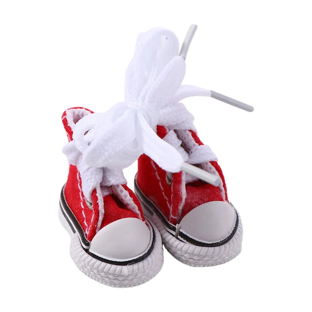1Pair 3.5CM Fashion Casual Doll Canvas Shoes For Dolls Sneakers Shoes Boots Dolls Mini Accessories Girl Children Toy Gift