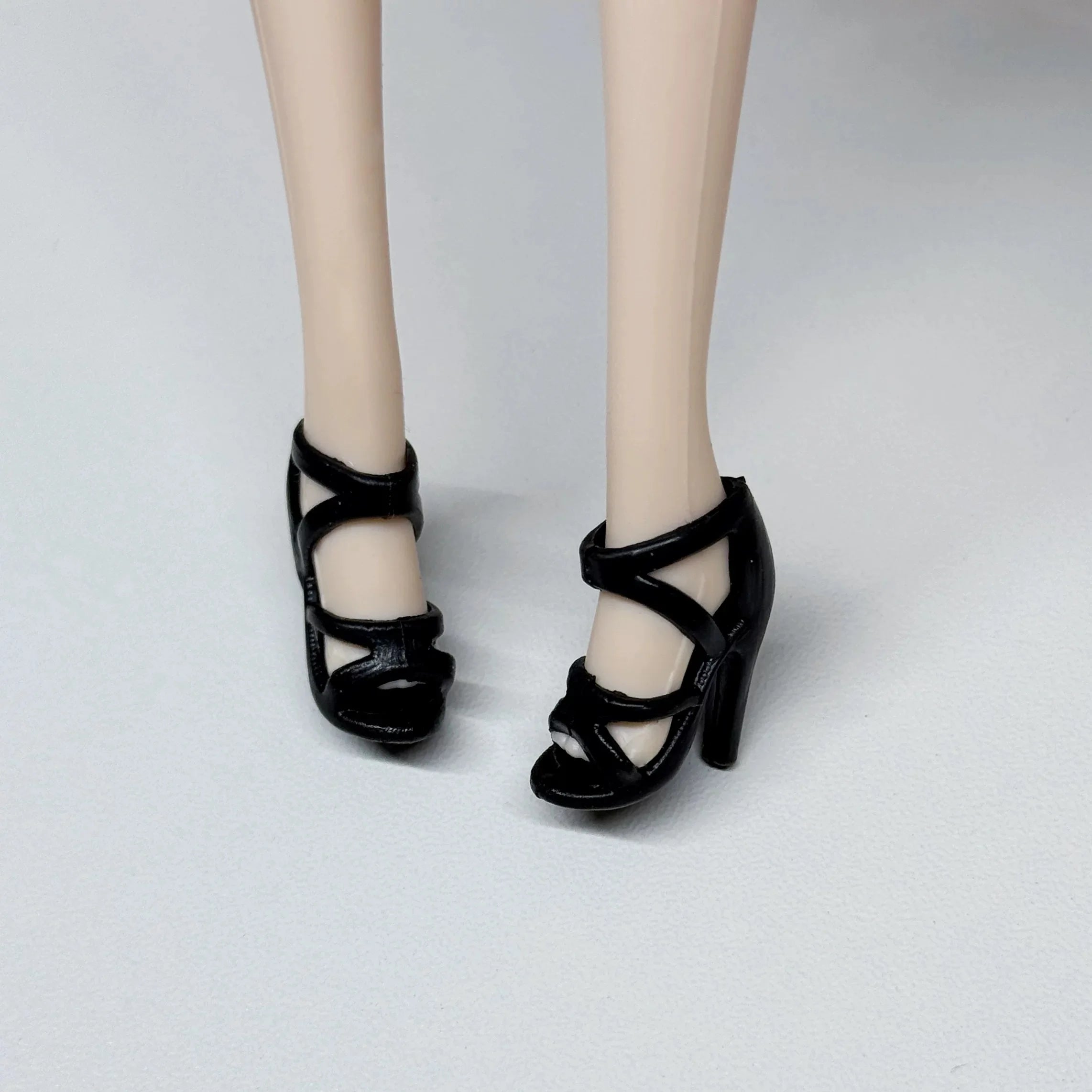 30cm Doll Shoes Accessories Black Classic Small Fragrant Style High Heels Bow Diamante High Heels For 1/6 FR Supermodel Doll