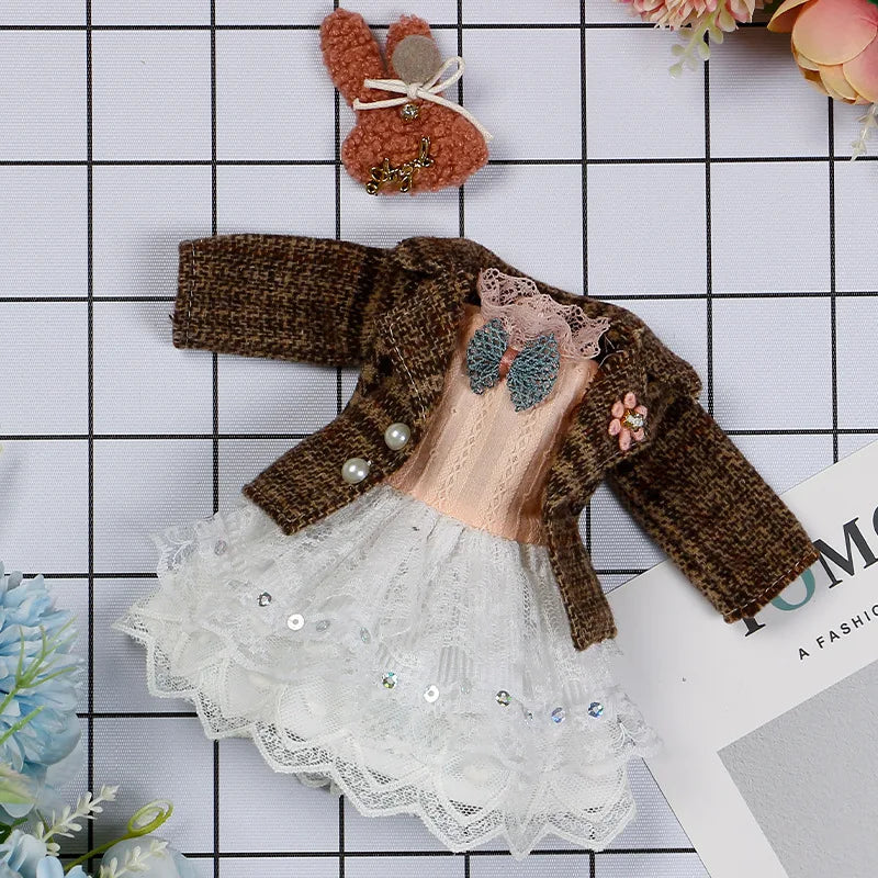 30CM BJD Doll Clothes Girl Dress Up Makeup DIY Toys  Accessories Dress Princess Doll House Set Children Humanoid Doll Girl Gifts