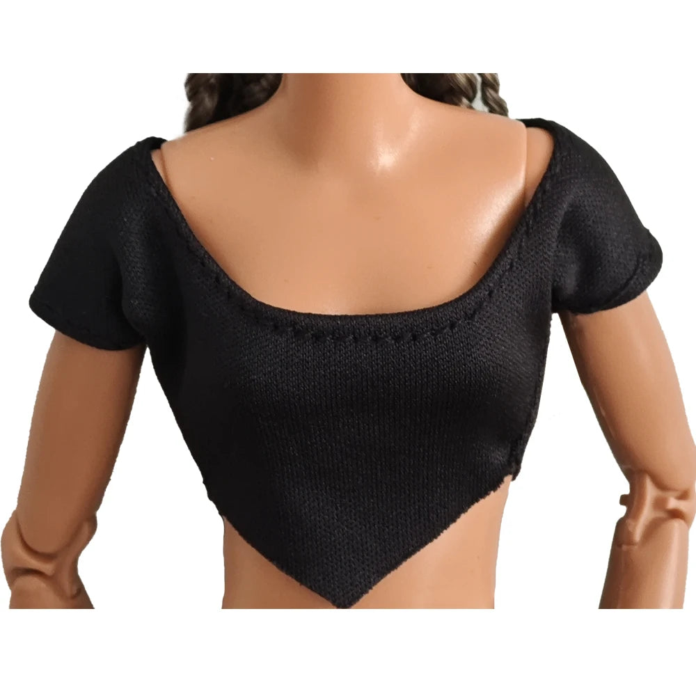 Doll Clothes  Short sleeved shirt Solid color flared pants Daily Wear Accessories Clothes for Barbies doll