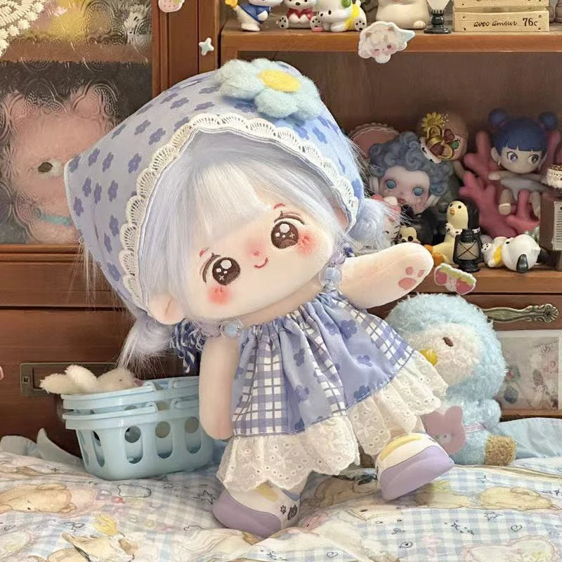 New Cute Suitable For 20cm Doll Clothes Countryside Style Dress Cotton Doll Clothes Doll Clothes Replaceable Doll Set