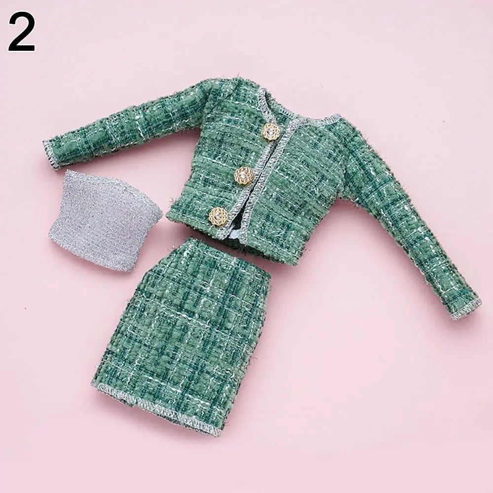 1/6 Doll Fashion Casual Clothes Winter Wear Elegant Coat Skirt Handmade Girl Doll Wearing For 29~32 cm Doll Clothes Accessories