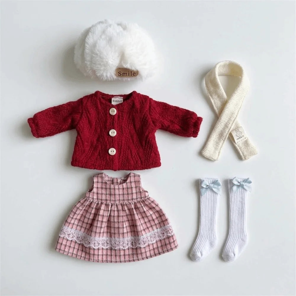 30cm Doll Clothes 1/6 BJD Doll Fashion Outfit Set Pretty Dress Hat Winter Coat Girl Toy Gift Doll Accessories(no shoes&doll)