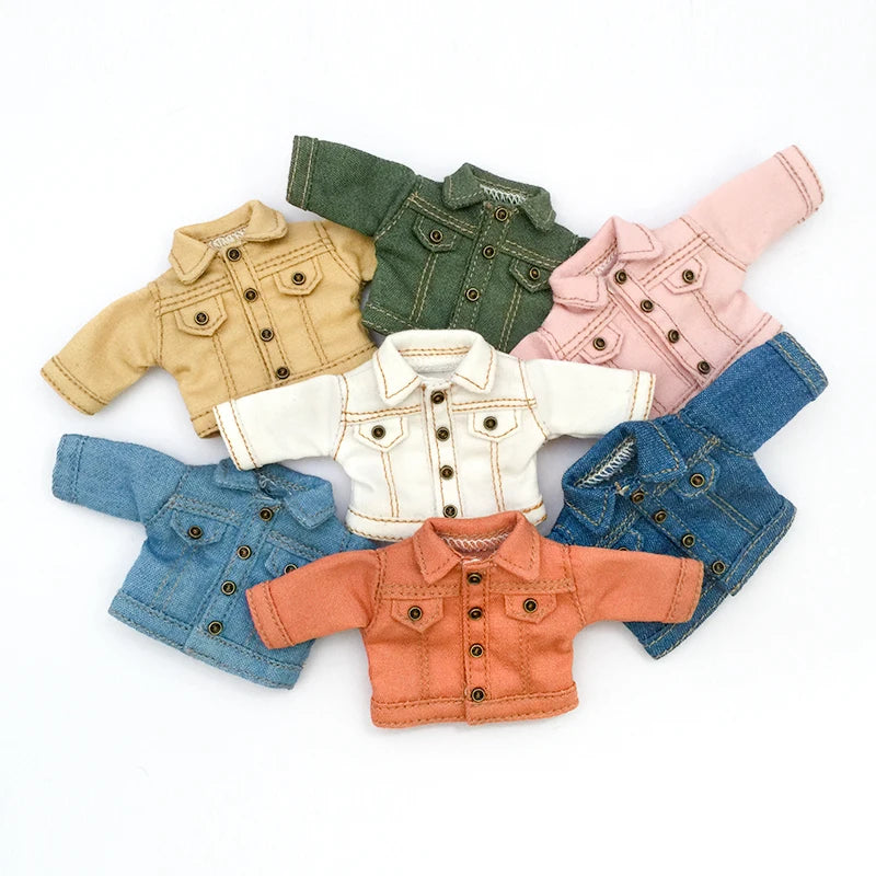 Ob11 Doll Baby Clothes Jacket Fashion Doll Denim Clothes For Pd9 Molly Ymy Body Doll Clothes Gsc Clay Doll Body