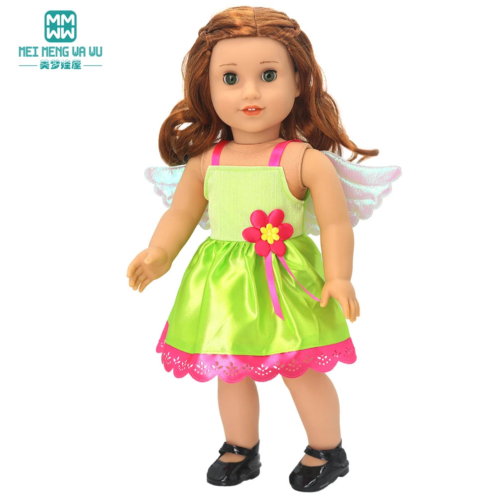 Doll Clothes for 43 cm new born doll and American doll accessories  fashionable gauze dress, bow dress