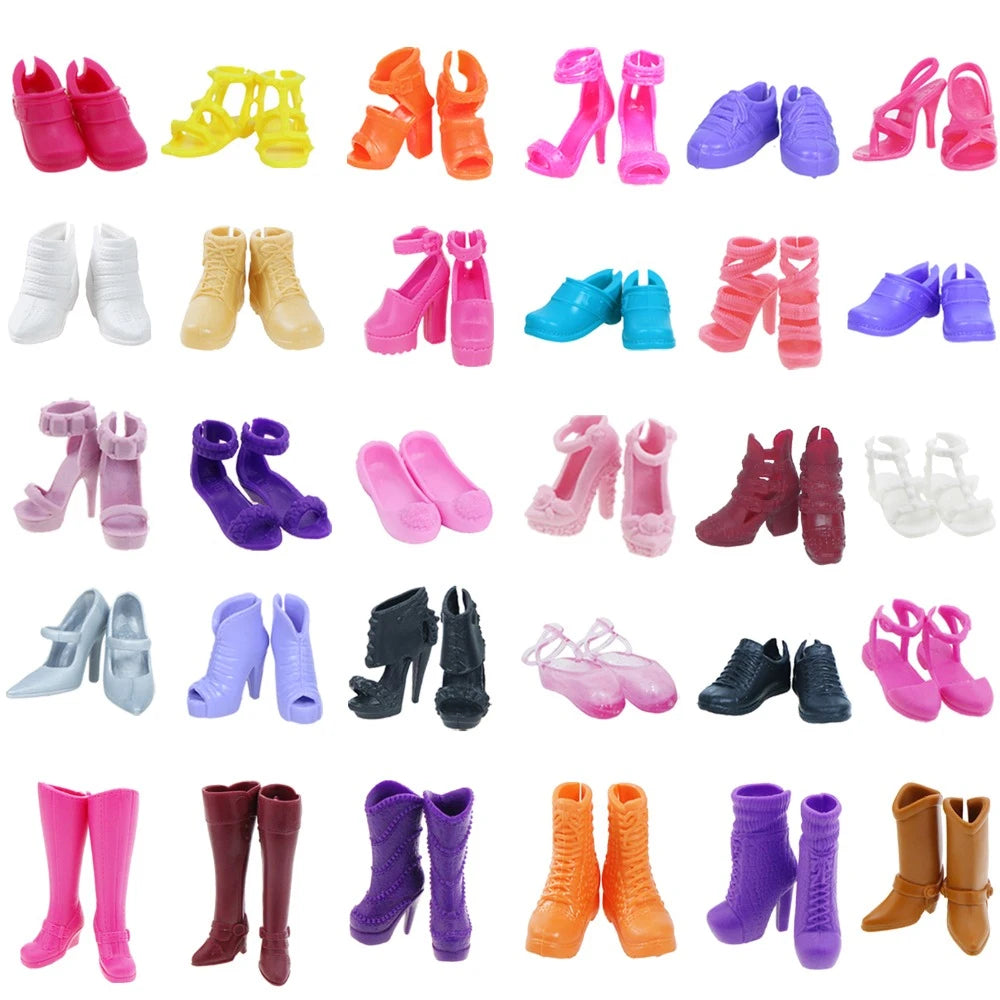 50 Pairs Colorful Doll Shoes High Heels Boots Sandals Slipper Assorted Dolls Shoes for 11.5inch Accessories Kids  Toys
