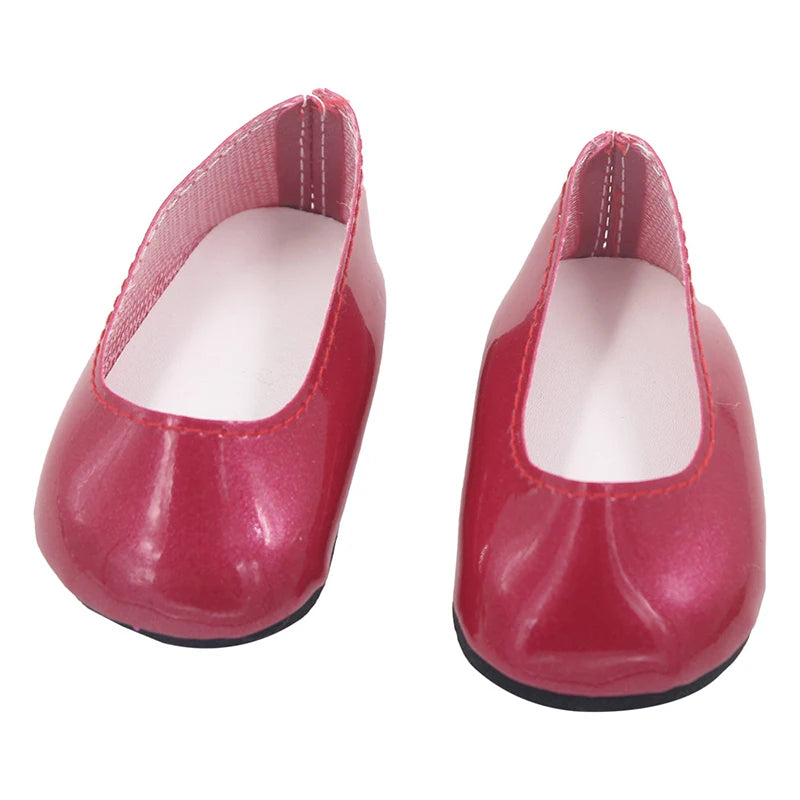 Doll Shoes 7CM PU Boots Handmade Shoes For 18 Inches American&&43Cm Baby New Born Doll Accessories For OG Girl`s DIY Toy Gift