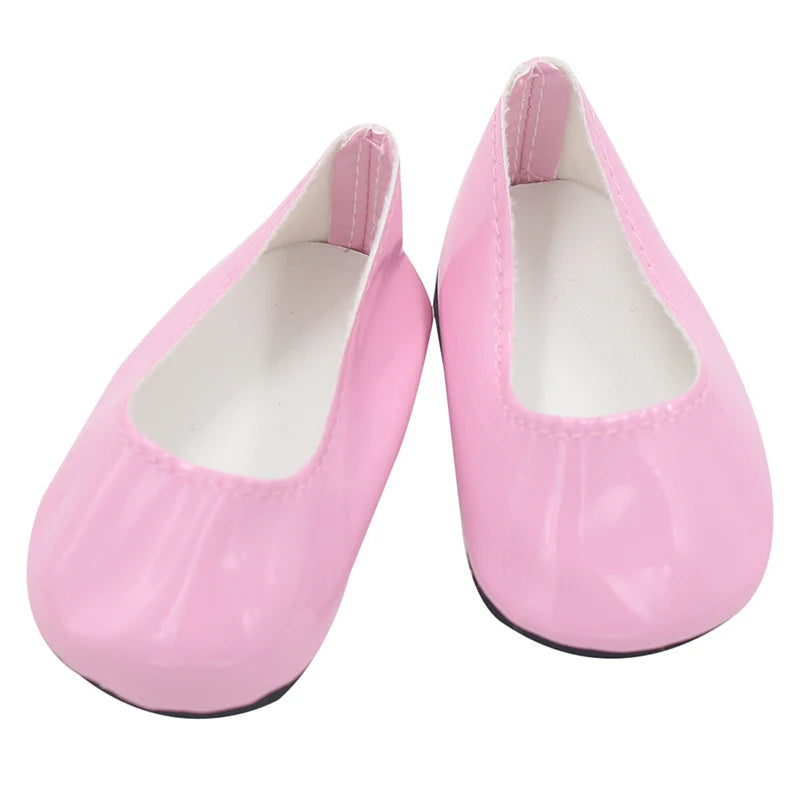 Doll Shoes 7CM PU Boots Handmade Shoes For 18 Inches American&&43Cm Baby New Born Doll Accessories For OG Girl`s DIY Toy Gift