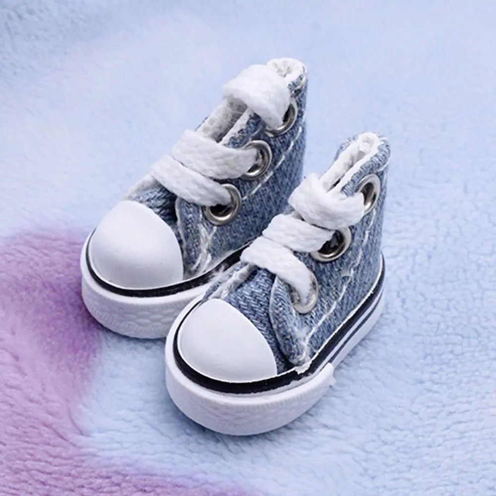 Doll Shoes 3.5CM  Cute Mini Doll Shoes Denim Canvas Shoes For Doll For Toy For Doll Boots Dolls Sneakers Accessories
