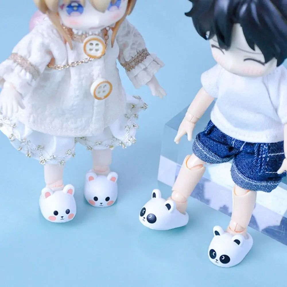 1 Pair 10 Styles Fashion Doll Shoes for 1/12 BJD Dolls Slippers Doll PVC High Heels Shoes Doll Boots for ob11 Doll Accessories