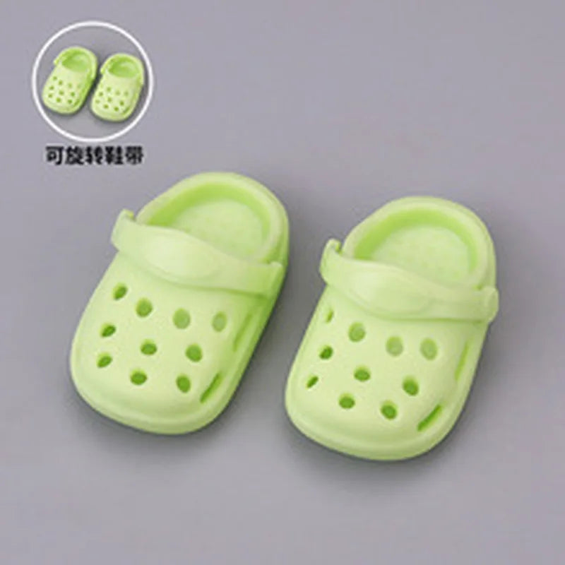 10cm 15cm Doll Hole Slippers Solid Color Rotatable Shoelace Accessories Toy Shoes Decoration Fashion Trendy Shoe 2025 Autumn