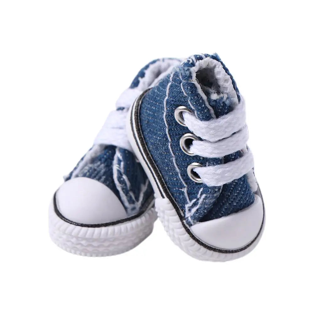 Doll Shoes 3.5CM  Cute Mini Doll Shoes Denim Canvas Shoes For Doll For Toy For Doll Boots Dolls Sneakers Accessories
