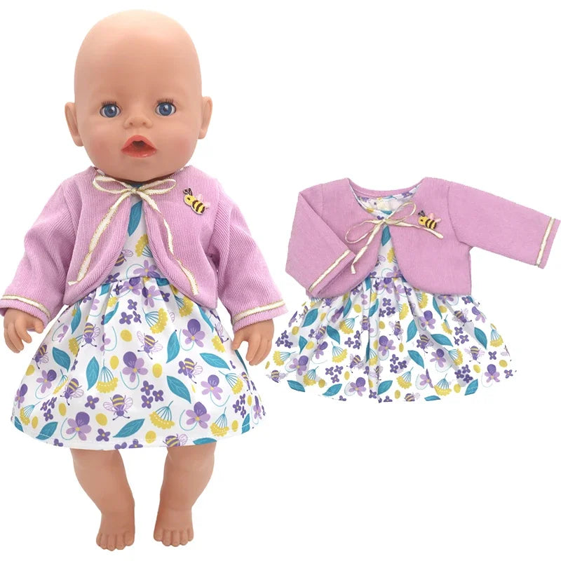 Doll Clothes for 43cm Baby Doll Leather Jacket Pants Set for 17 Inch Baby Doll Coat Winter Clothes Drop Shipping