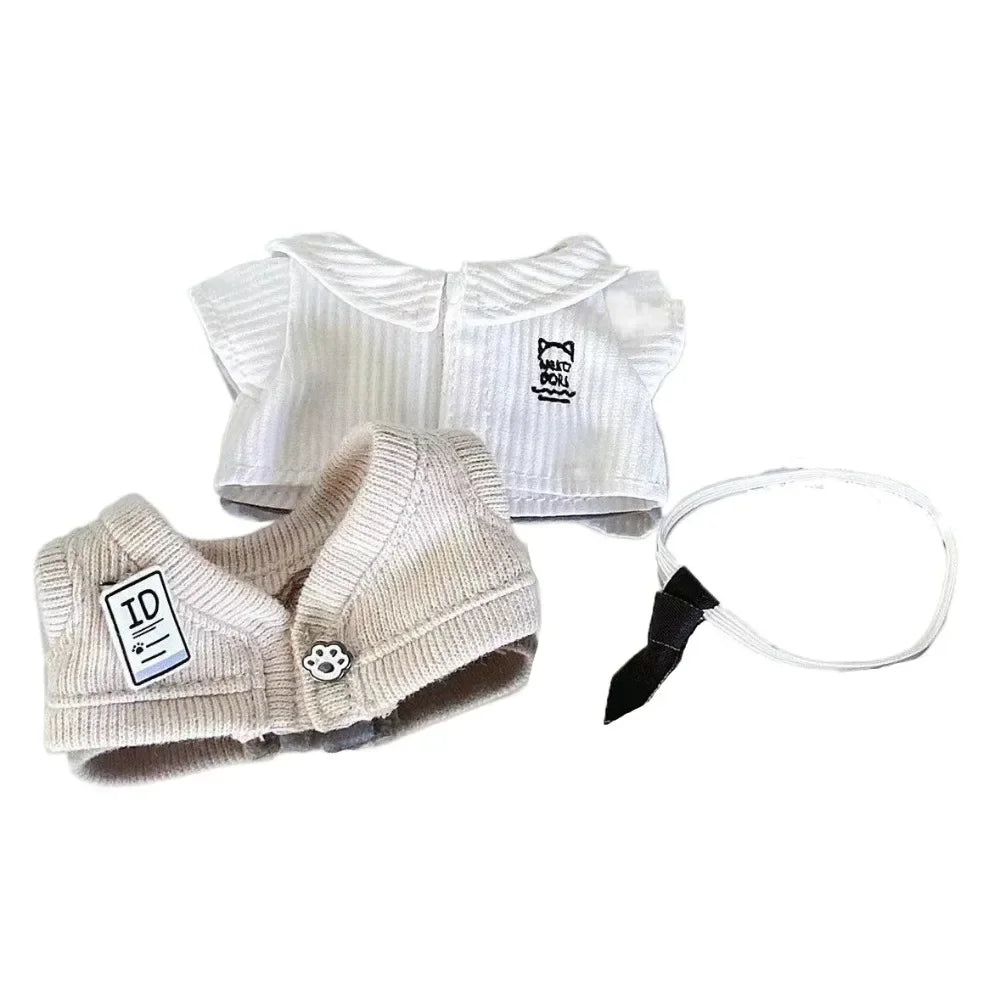 Uniform 10cm Cotton Doll Clothes Shirt T-shirt Doll Clothes Outfit Pants Lovely Doll Dress Up Set 10cm Cotton Doll