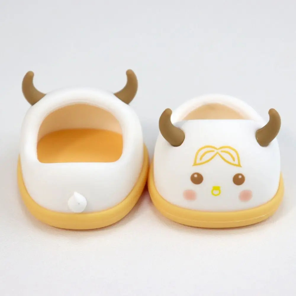 1Pair 20cm Cotton Doll Shoes Soft Rubber Shoes Cute Animal Patterned Shoes Doll Accessories Children Toys Gifts