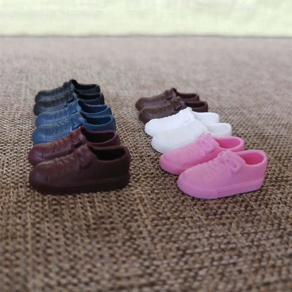 Doll Shoes For 30cm Dolls 1/6 Doll Soft Plastic Sneakers PVC Doll Casual Shoes Fit for Foot Length 2cm Doll Accessories