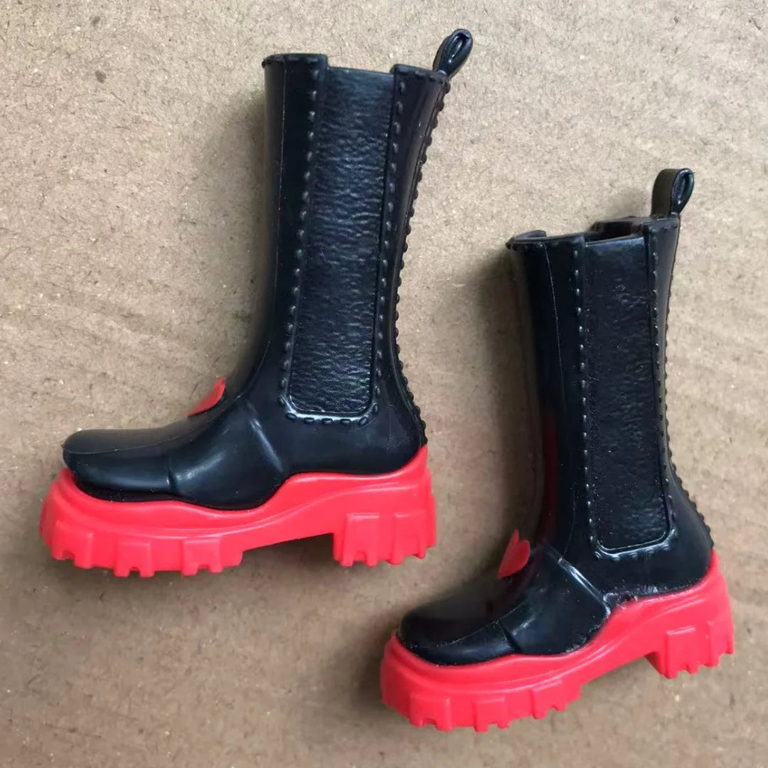 Classic Dancing Doll Shoes 2001 Big Thick Heels Doll Boots Shoes Sandals Brown Black Red Silver Beige Doll Decors