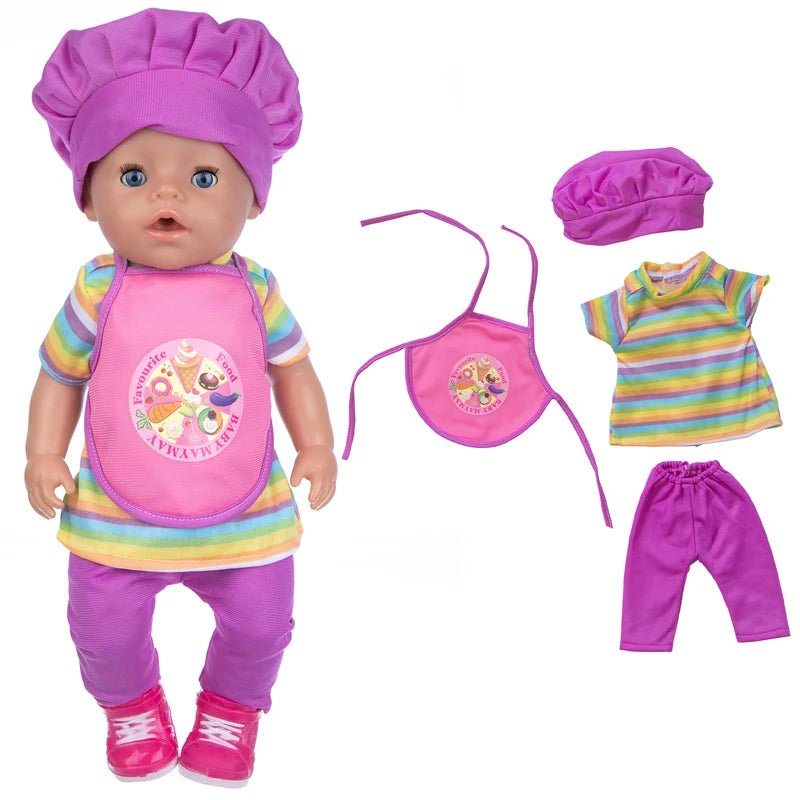 Doll Clothes for 43cm Baby Doll Leather Jacket Pants Set for 17 Inch Baby Doll Coat Winter Clothes Drop Shipping