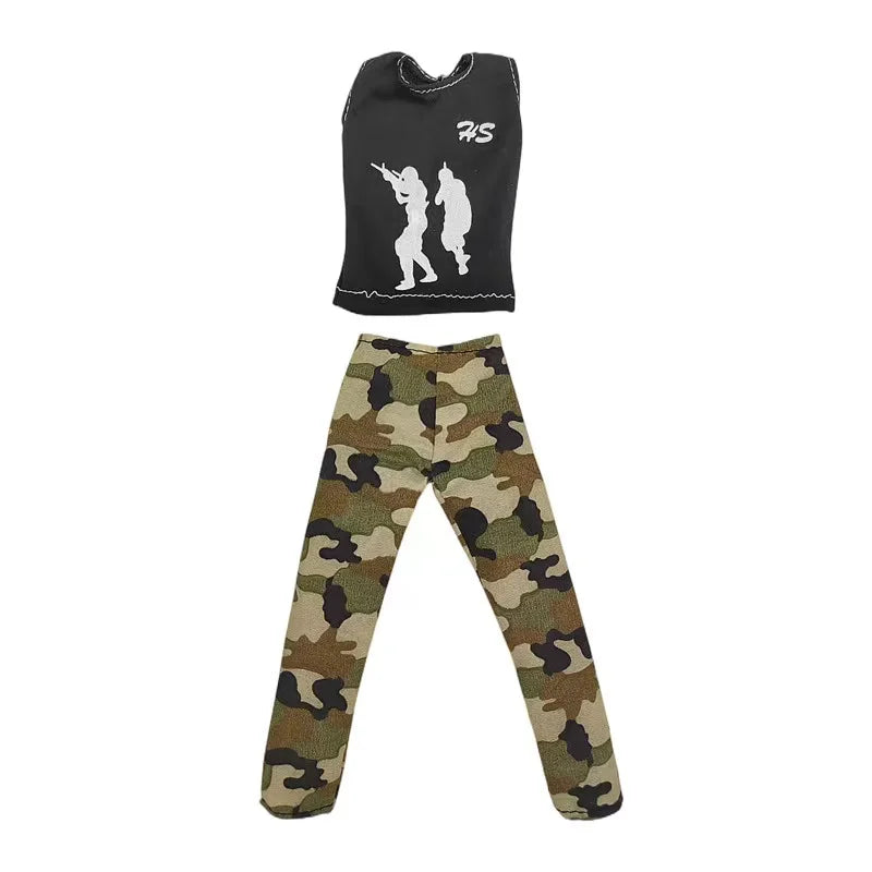 1/6 Doll Clothing 8 Itmes / Lot Casual Wear Handmade Clothes Outfit Male Soldier Tops Pant Uniforms Toy For Girl Boyfriend Ken