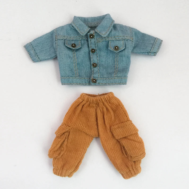 Ob11 Doll Baby Clothes Jacket Fashion Doll Denim Clothes For Pd9 Molly Ymy Body Doll Clothes Gsc Clay Doll Body