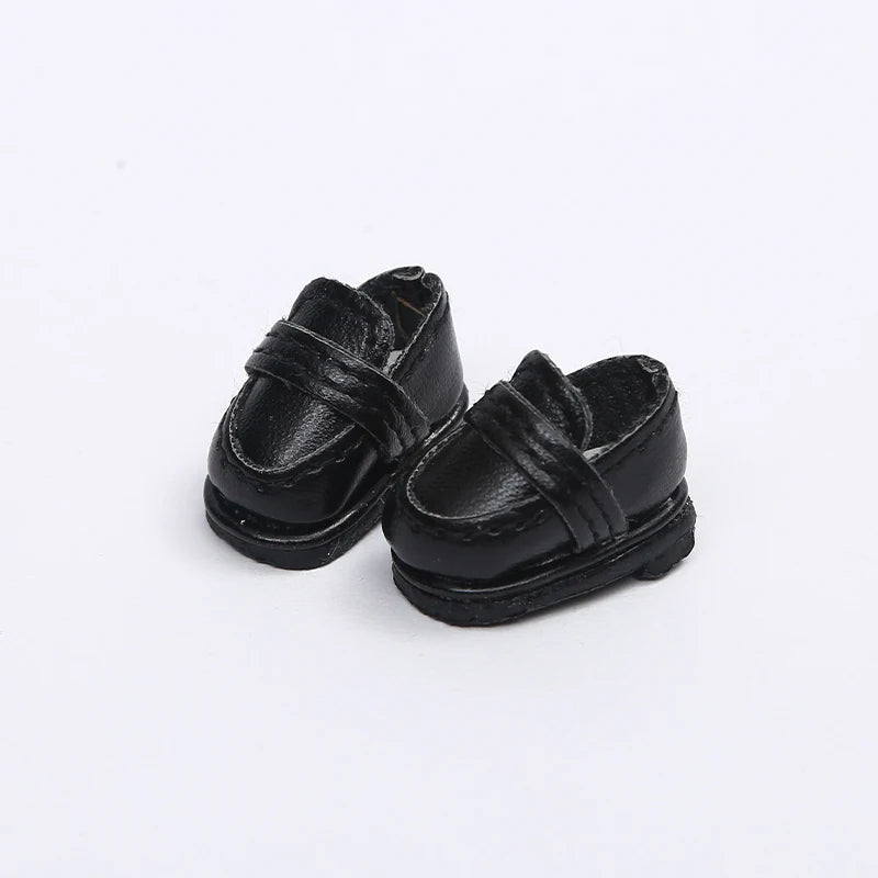 Handmade Doll Student Shoes Bright Surface Black Brown Doll Leather Shoes For Obitsu11,P9, Gsc, Ymy, Ddf, Nendoroids, 1/12 Bjd