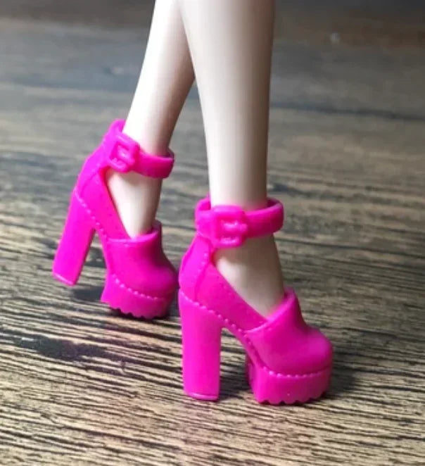 Doll shoes  high heels flat foot shoes red shoes new style for Bbie dolls Topup52