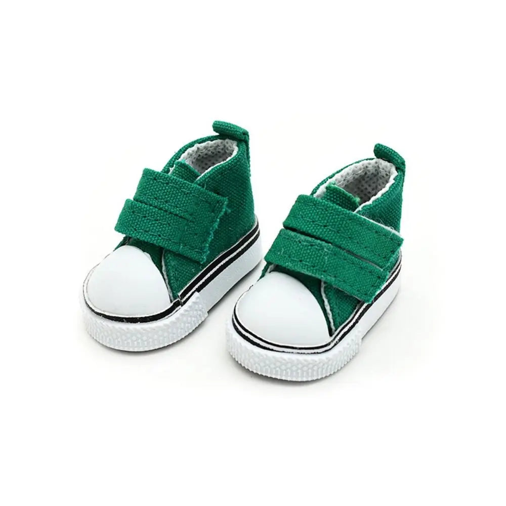 1 Pair 5cm Length Doll Canvas Shoes DIY Plimsolls 1/6 Scale Mini Sneakers Mini High Top Doll Sneakers Blythe Doll Toy
