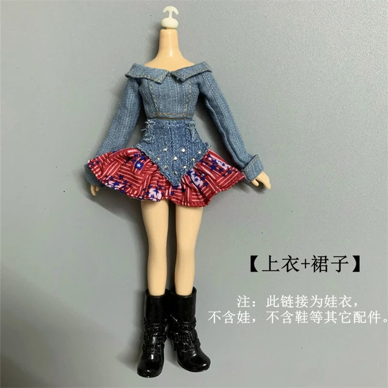 matched suit clothes for 30cm doll clothes fashion cool doll clothes