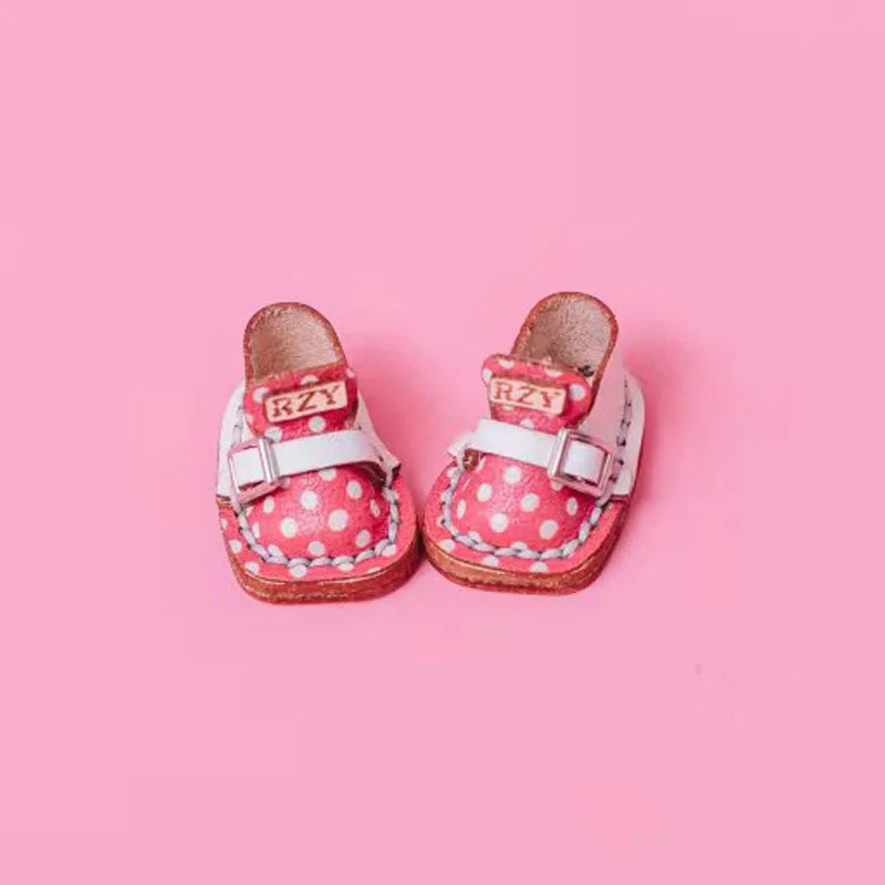 Ob11 Dolls Shoes Cute Leather Shoes Spotted Shoes for Body9, YMY Body, UFDOLL, GSC, Obitsu11, 1/12bjd Doll Accessories Toys