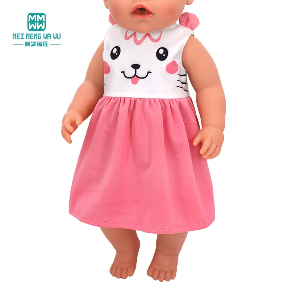Doll Clothes for 43 cm new born doll and American doll accessories  fashionable gauze dress, bow dress