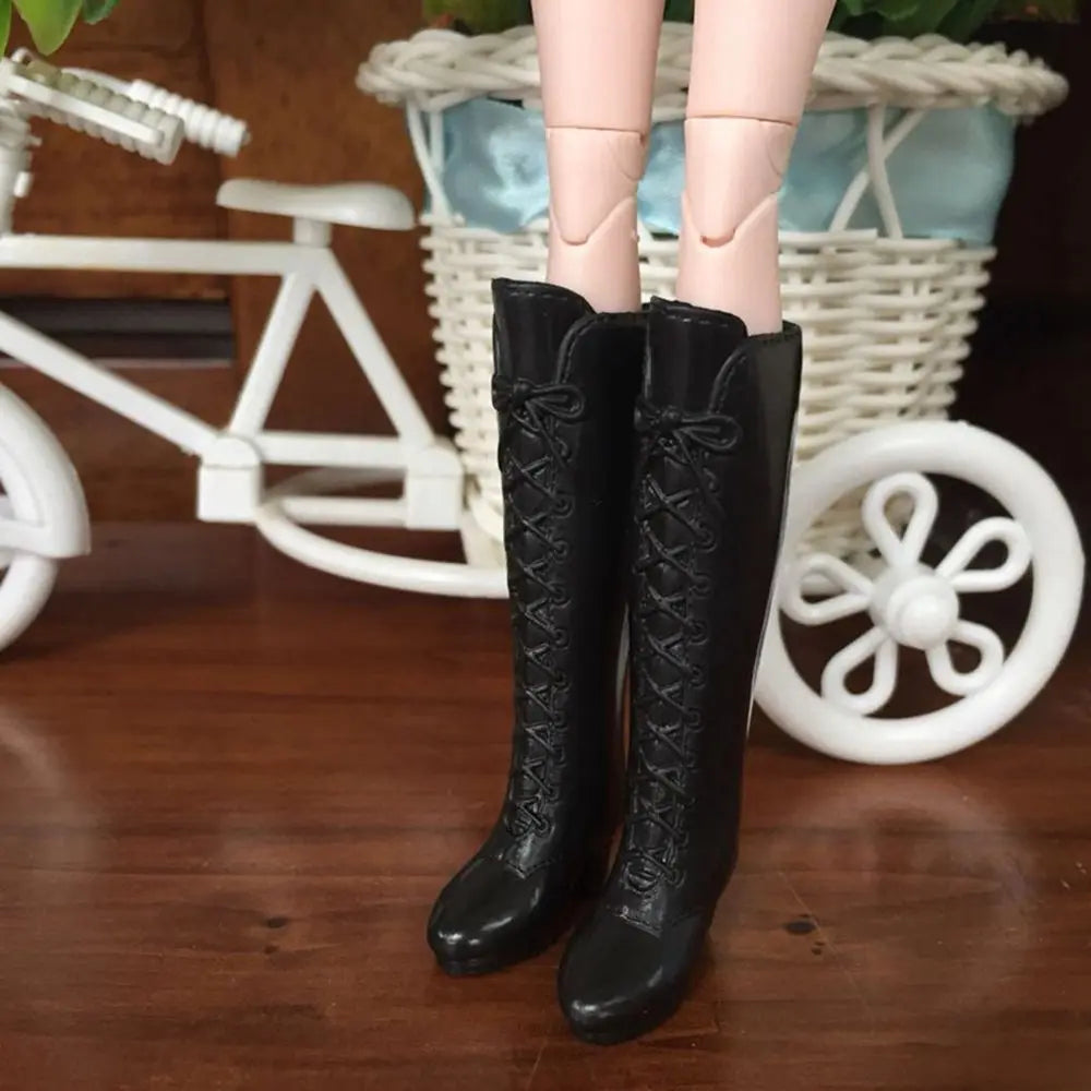 Doll Shoes Fashion Female Doll Boots Fit Foot Length 2cm Dolls Accessories Plastic Doll Multistyles Long Knees Boots
