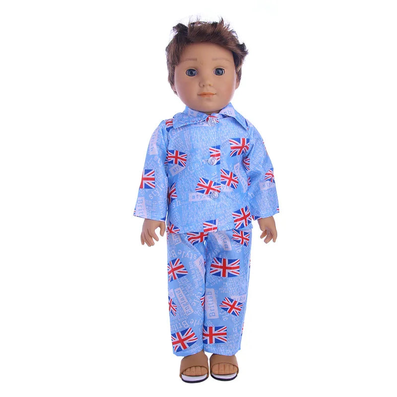 Doll Clothes Leisure Sportswear Cute Animal Print For 43cm Baby Doll &18Inch American Doll Outfits,Our Generation Gifts Toys