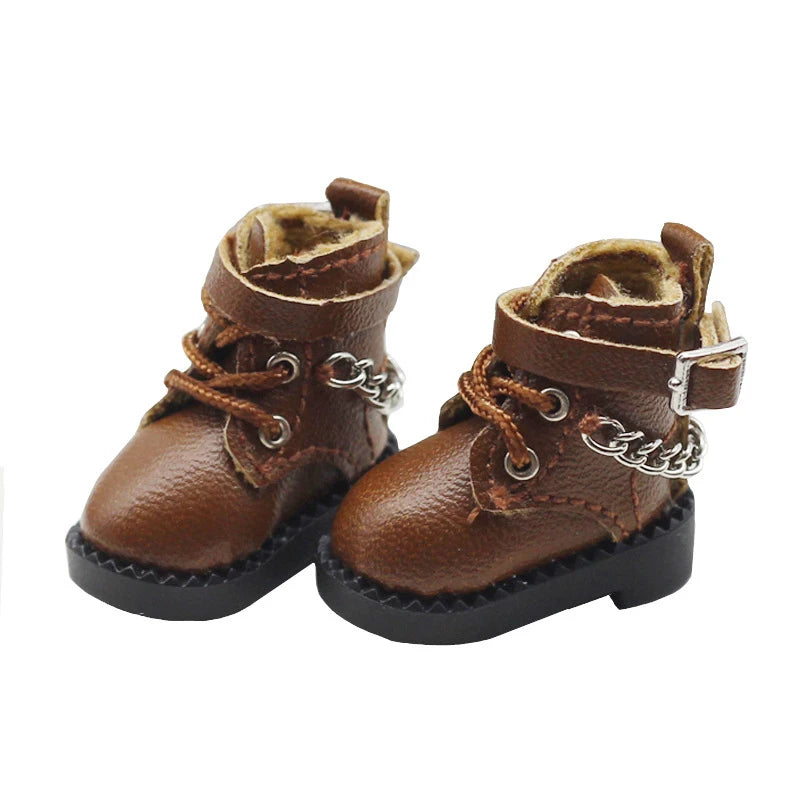 1 Pair Doll Shoes Lovely Chain Boots New Casual Hand-made Ob11 DOD 1/12 Bjd Doll Shoes Doll Accessories