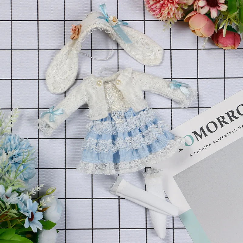 30CM BJD Doll Clothes Girl Dress Up Makeup DIY Toys  Accessories Dress Princess Doll House Set Children Humanoid Doll Girl Gifts