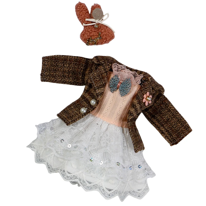 30CM BJD Doll Clothes Girl Dress Up Makeup DIY Toys  Accessories Dress Princess Doll House Set Children Humanoid Doll Girl Gifts