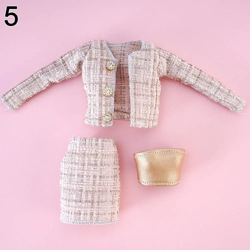 1/6 Doll Fashion Casual Clothes Winter Wear Elegant Coat Skirt Handmade Girl Doll Wearing For 29~32 cm Doll Clothes Accessories