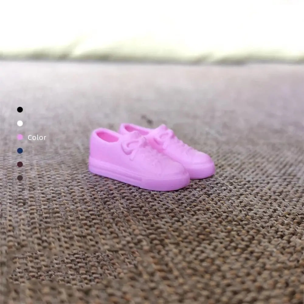 Doll Shoes For 30cm Dolls 1/6 Doll Soft Plastic Sneakers PVC Doll Casual Shoes Fit for Foot Length 2cm Doll Accessories