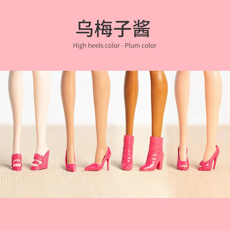 High End Doll Shoes 1/6 BJD FR Supermodel Doll Shoes Fashion 30CM Dress Up High Heels Boots Hat Accessories DIY Play House Toys