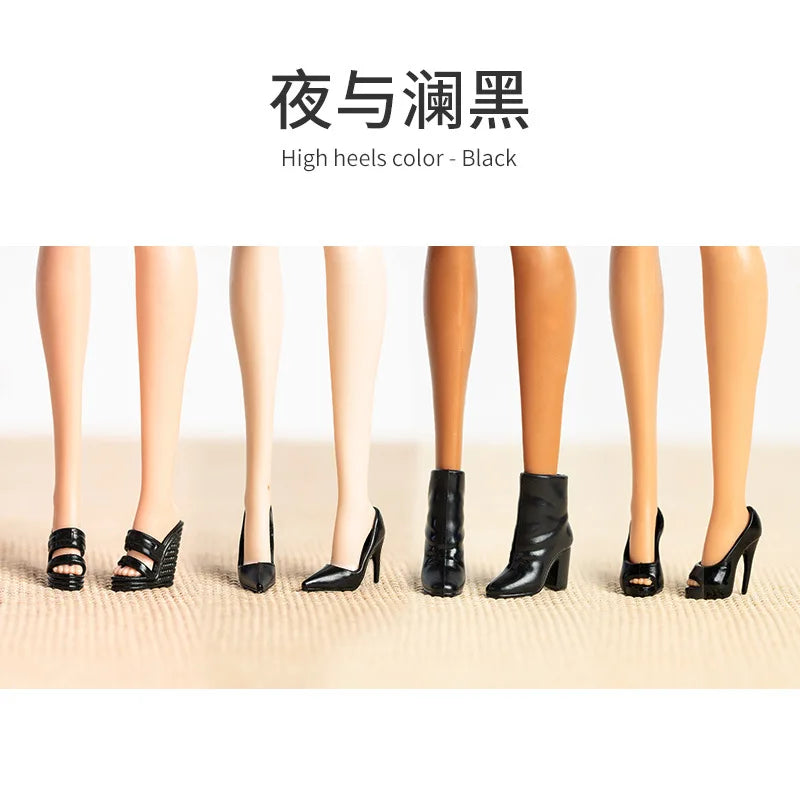 High End Doll Shoes 1/6 BJD FR Supermodel Doll Shoes Fashion 30CM Dress Up High Heels Boots Hat Accessories DIY Play House Toys