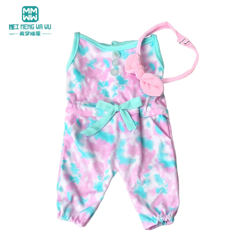 Doll Clothes Fashion T Shirt Pants Cartoon Dress Fits 45cm American Doll Toy Accessories Gift Girls