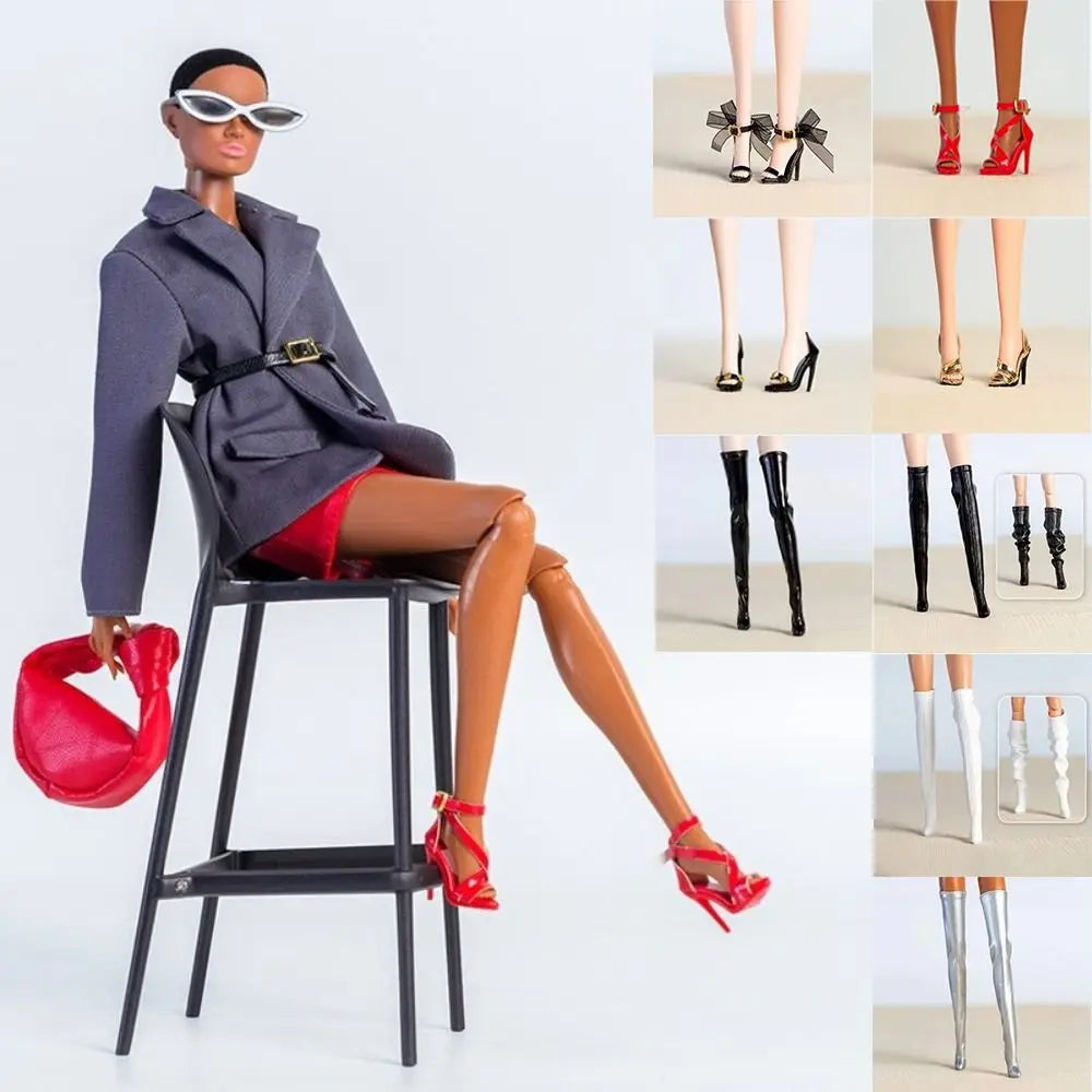 Dress Up Handmade Doll Shoes Exquisite 1/6 Supermodel Doll High Heels Doll Boots Doll Accessories