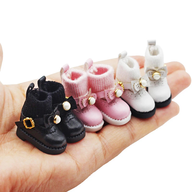 1 Pair Ob11 DOD 1/12 Bjd Doll Shoes For Body9,GSC,YMY,obitsu 11,molly Doll Faux Leather Shoes Doll Accessories