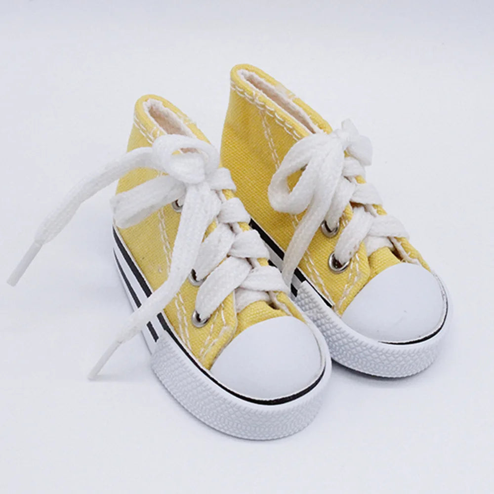 7.5CM Doll Sneakers Assorted Colors Doll Fashion Canvas Shoes for 1/3 1/4 BJD Dolls Toy Hand Made Shoes Accessories Toys Gift