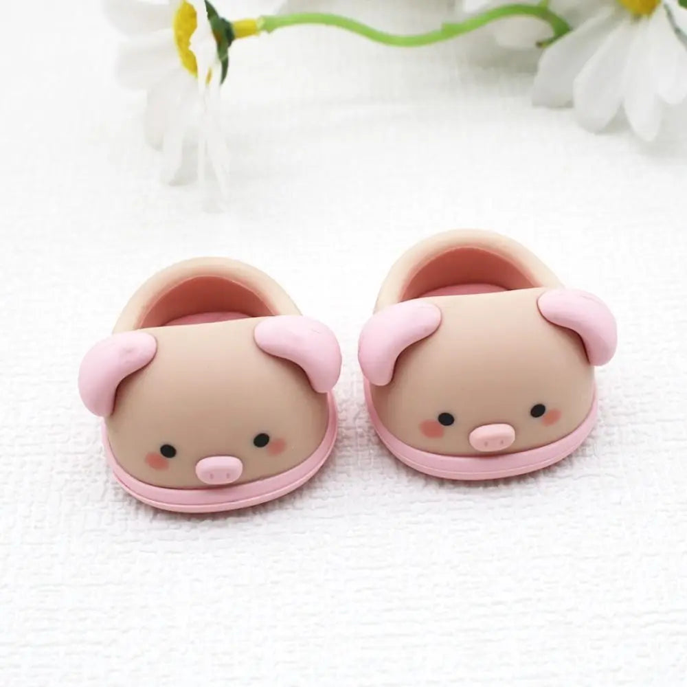 1Pair 20cm Cotton Doll Shoes Soft Rubber Shoes Cute Animal Patterned Shoes Doll Accessories Children Toys Gifts