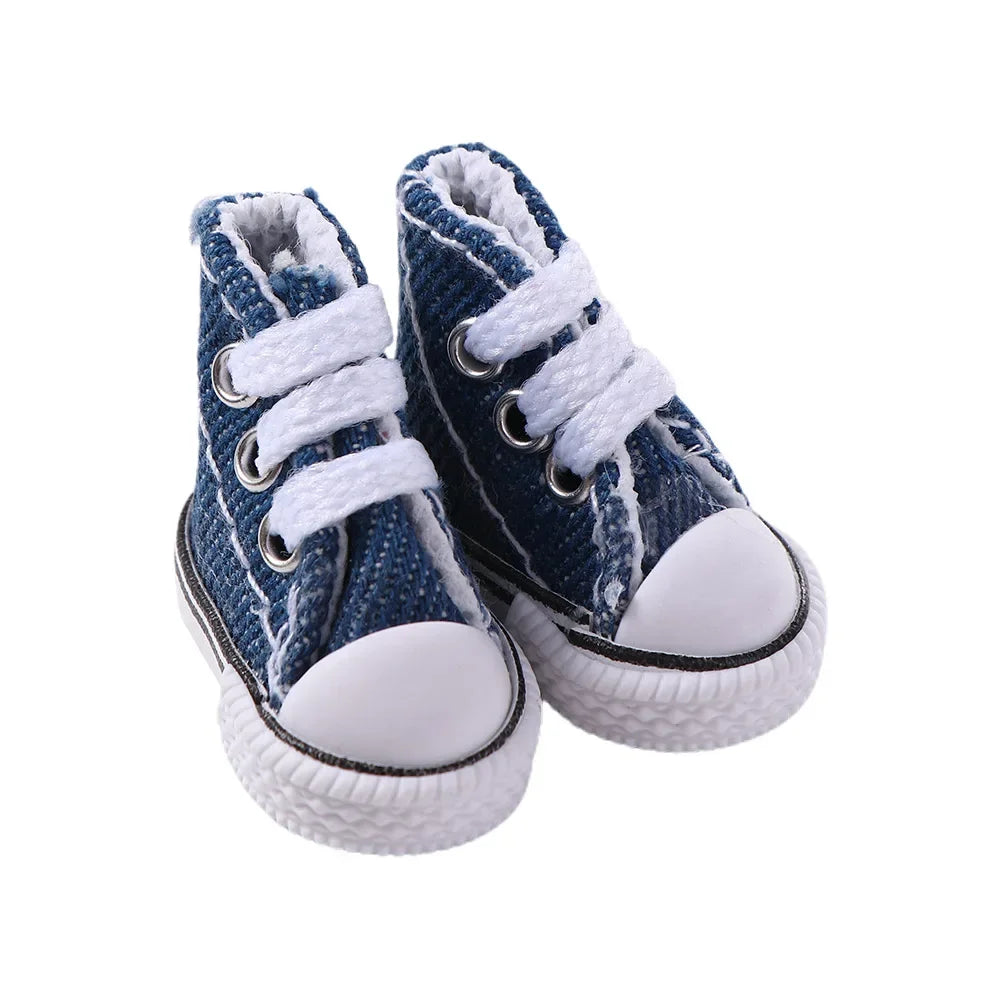 1Pair 3.5CM Fashion Casual Doll Canvas Shoes For Dolls Sneakers Shoes Boots Dolls Mini Accessories Girl Children Toy Gift