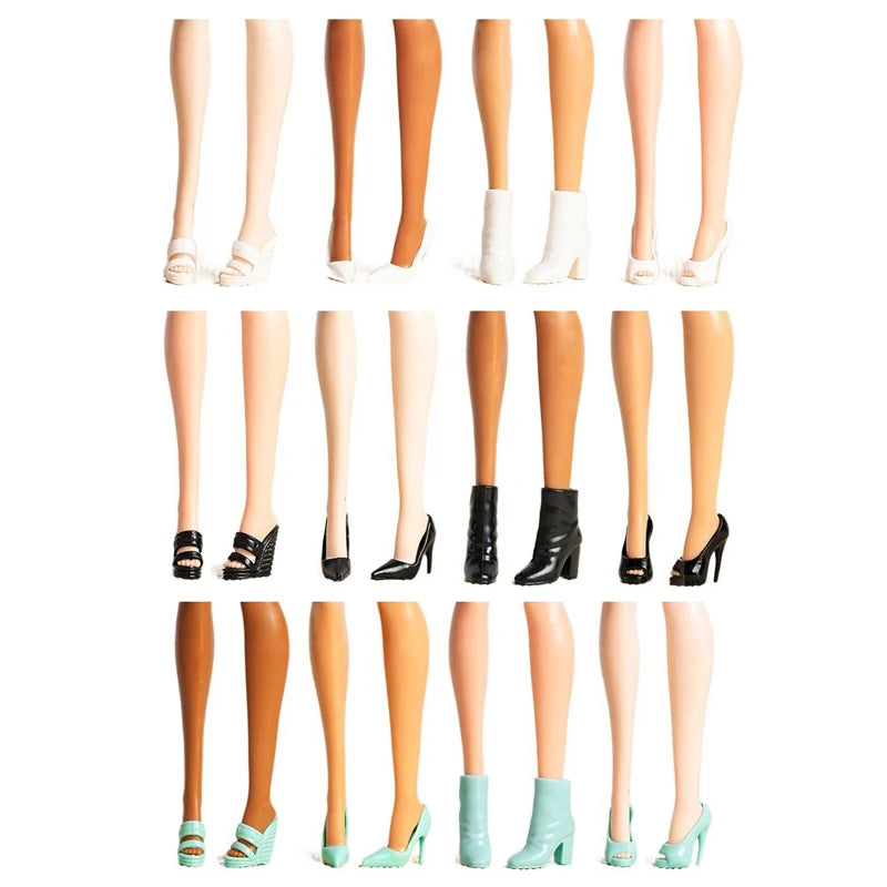 4 Pairs Doll High Heels Ankle Boot 32cm Supermodel Doll Similar Foot Shape Wearable Princess Girl Doll Shoes DIY Toys Collector