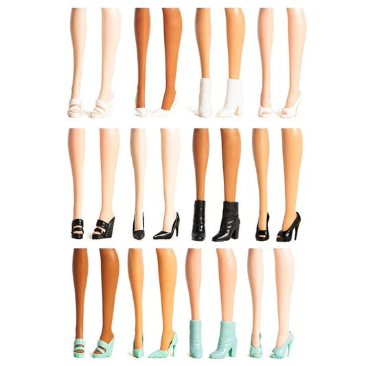4 Pairs Doll High Heels Ankle Boot 32cm Supermodel Doll Similar Foot Shape Wearable Princess Girl Doll Shoes DIY Toys Collector