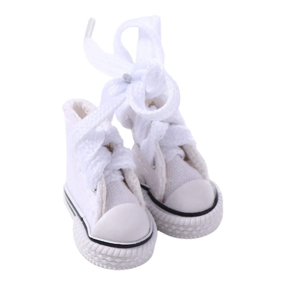1Pair 3.5CM Fashion Casual Doll Canvas Shoes For Dolls Sneakers Shoes Boots Dolls Mini Accessories Girl Children Toy Gift