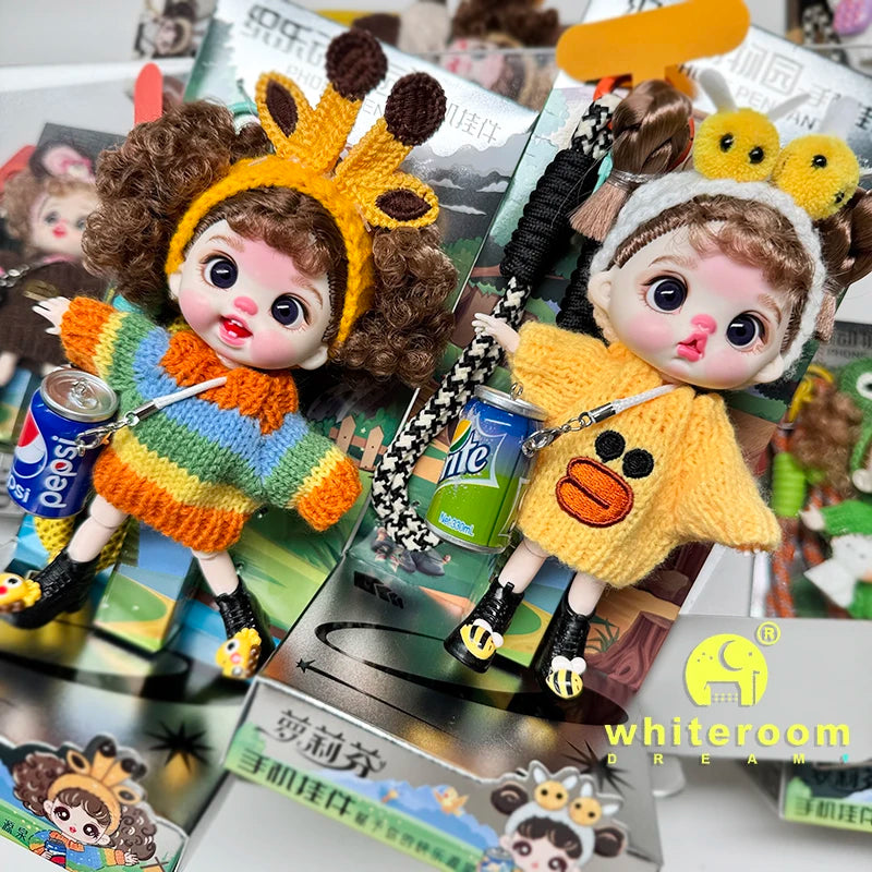 Mini BJD Doll Clothes OB11 Handmade Crochet Sweater Wool Hook Set Accessories Girls DIY Toy Accessories MobilePhone Hanging Gift