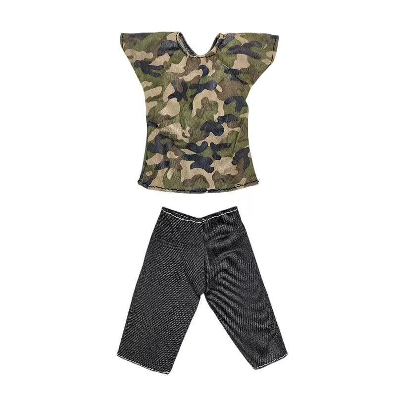 1/6 Doll Clothing 8 Itmes / Lot Casual Wear Handmade Clothes Outfit Male Soldier Tops Pant Uniforms Toy For Girl Boyfriend Ken